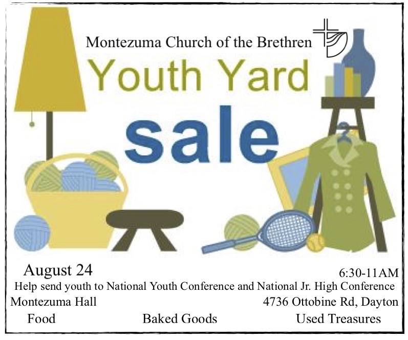 Youth Yard Sale For Nyc Njhc Montezuma Church Of The Brethren